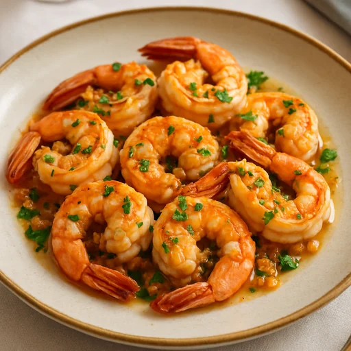 Жареные креветки в чесночном соусе