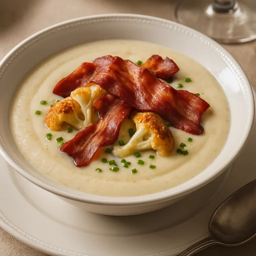Крем-суп из цветной капусты с беконом