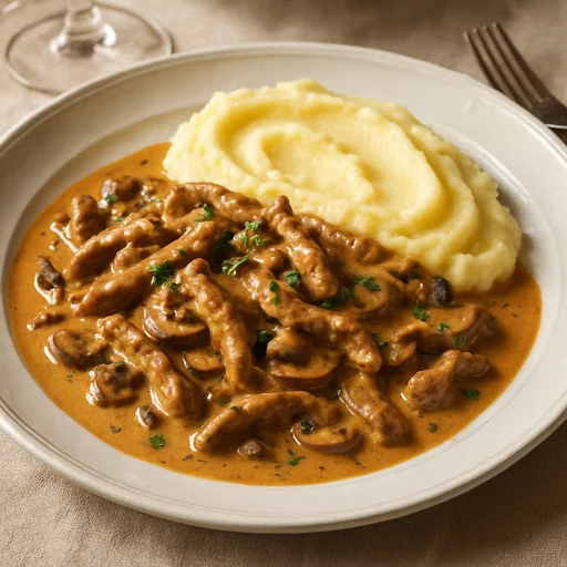 Бефстроганов из говядины классический