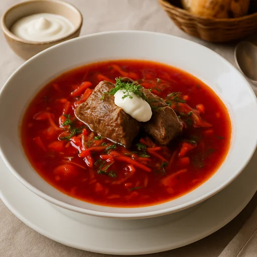 Домашний борщ со свеклой и говядиной