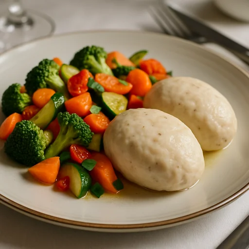 Куриные котлеты на пару с овощным гарниром