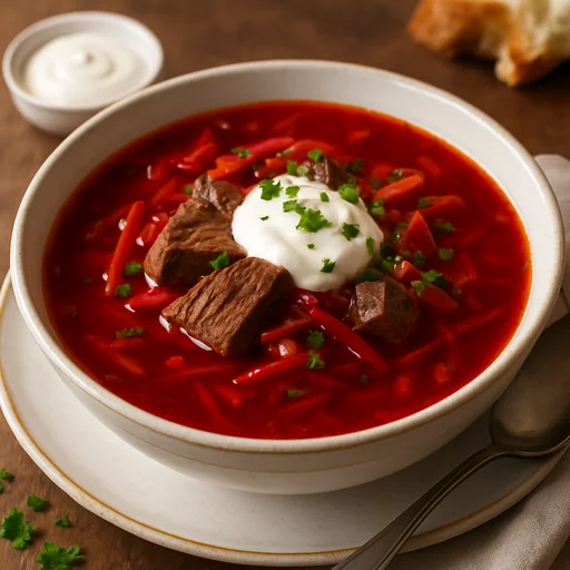 Борщ украинский с говядиной
