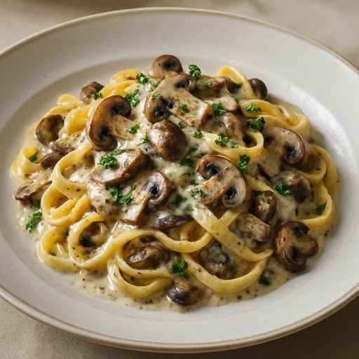 Паста с грибами и сливочным соусом