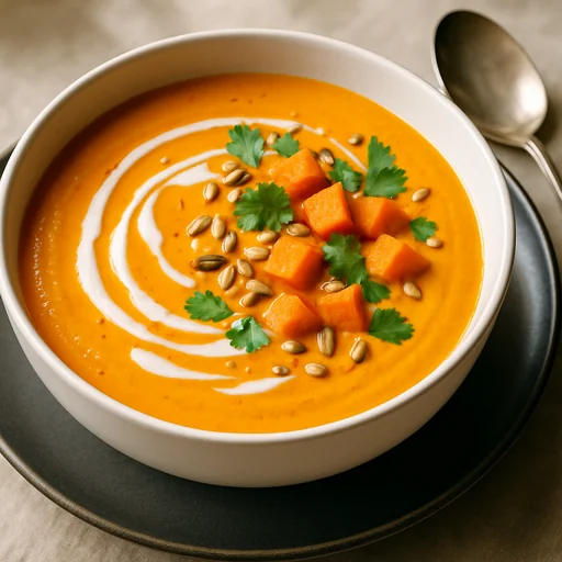 Крем-суп из сладкого картофеля с кокосовым молоком