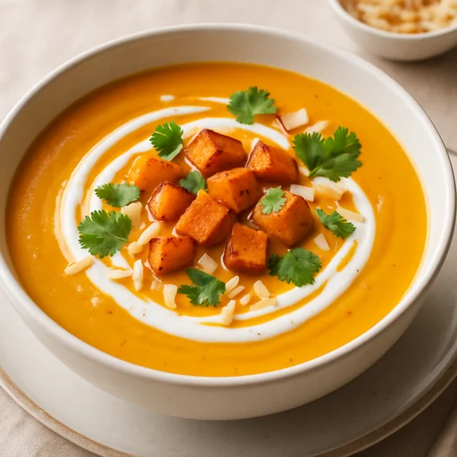 Кремовый суп из сладкого картофеля с кокосовым молоком