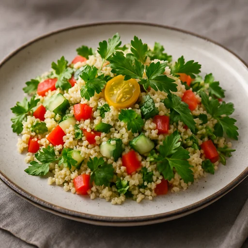 Салат с кускусом, овощами и зеленью